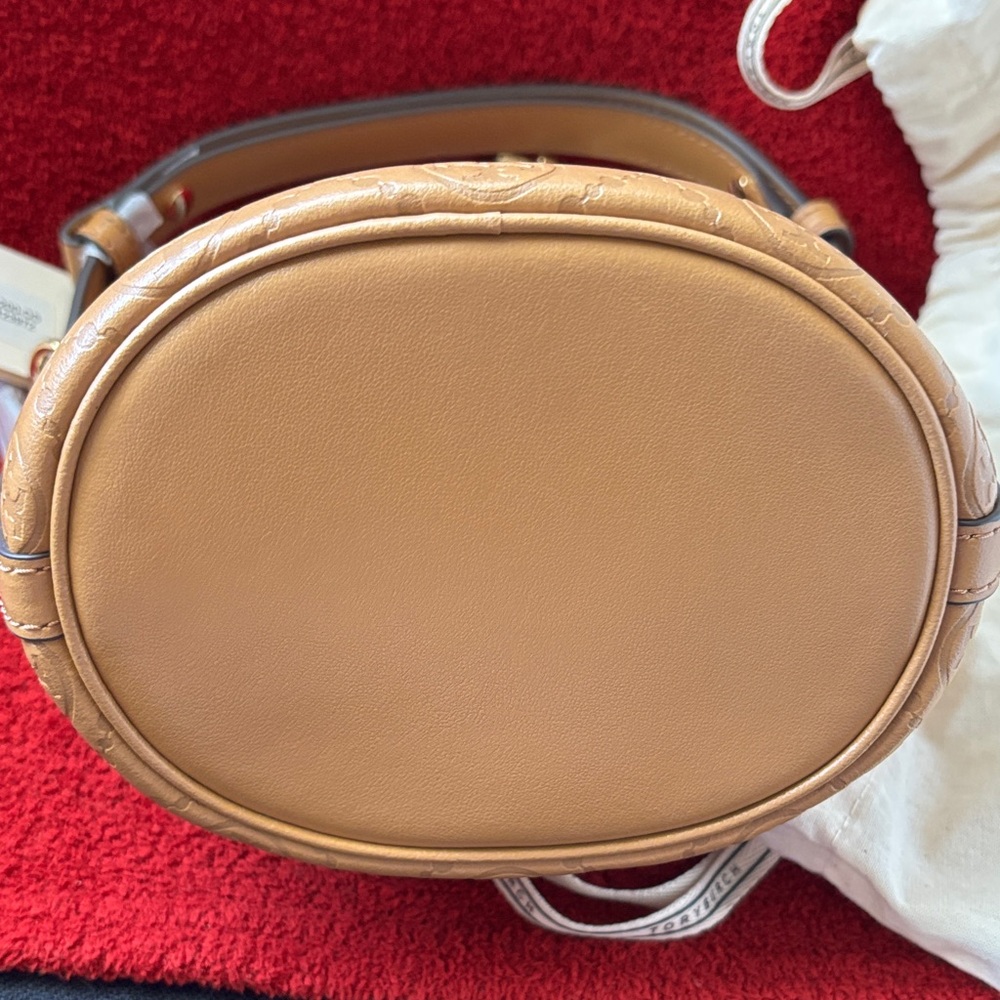 Tory Burch T Monogram Leather Mini Bucket Bag - Picture 11 of 13